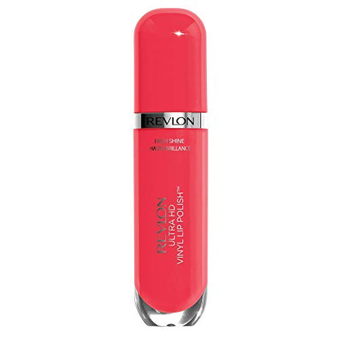 Revlon Ultra HD Vinyl Lip Polish, Liquid Lipstick, Power Up, Bright Coral Gloss - Personal Care