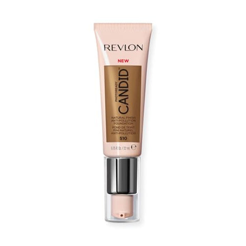 Revlon PhotoReady Candid Natural Finish Foundation, with Anti-Pollution, Antioxidant, Anti-Blue Light Ingredients, 510 Cappuccino, 0.75 fl. oz. - Personal Care