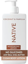 Native Body Lotion Contains Naturally Derived Plant-Based Moisturizers for Women and Men | Restores Dry Skin, Coconut & Vanilla, 16.5 fl oz