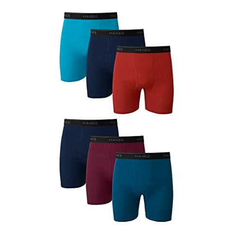 Hanes mens Underwear Boxer Briefs Pack, Cool & Breathable Cotton Moisture-wicking Underwear for Men, No Ride Up - Mens Clothing - Apparel