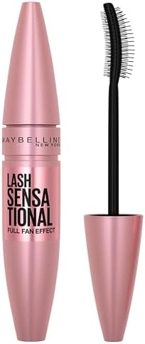 Maybelline Lash Sensational Washable Mascara, Lengthening and Volumizing for a Full Fan Effect, Very Black, 1 Count