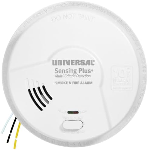 USI AMI1061SB Sensing Plus Multi Criteria Hardwired Smoke & Fire Alarm with 10 Year Battery Backup
