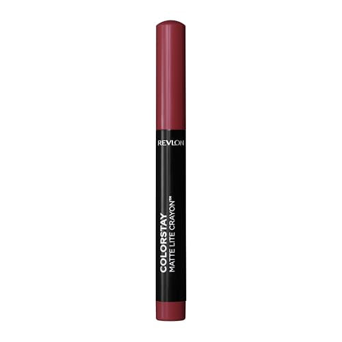 Revlon ColorStay Matte Lite Crayon Lipstick with Built-in Sharpener, Smudge-proof, Water-Resistant Non-Drying Lipcolor, 011 Lifted, 0.049 oz - Personal Care