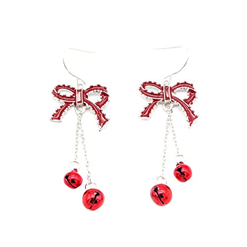 NEW BIG TOP DEALS RED BOW DROP DANGLE XMAS CHRISTMAS HOLIDAY EARRINGS GREAT GIFT FOR WIFE MOM MOTHER DAUGHTER GIRLFRIEND OFFICE GRAB BAG PARTY DRESS UP CARNIVAL MASQUERADE ANNIVERSARY