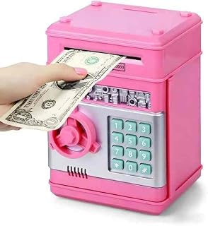 Kids Piggy Bank for Girls, Birthday Gift, Electronic ATM Money Safe, Toy Bank Ages 3‑12