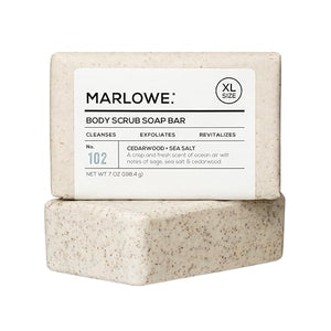 Marlowe. Body Scrub Soap, Exfoliating Soap Bar, Cedarwood & Sea Salt, 7 oz - Personal Care