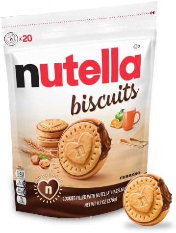 Nutella Biscuits Cookies, Sweet Snack Pack with Hazelnut Spread, 9.7 oz