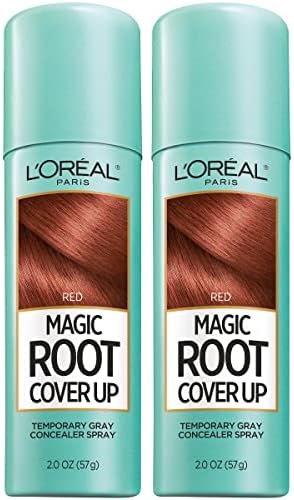 L'Oreal Paris Magic Root Cover Up Gray Hair Spray, 100% Gray Hair Coverage with Buildable, Lightweight, Transfer-Resistant, and Temporary Formula, Ammonia-Free, Red, 2 oz (2 Count)