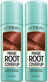 L'Oreal Paris Magic Root Cover Up Gray Hair Spray, 100% Gray Hair Coverage with Buildable, Lightweight, Transfer-Resistant, and Temporary Formula, Ammonia-Free, Red, 2 oz (2 Count)