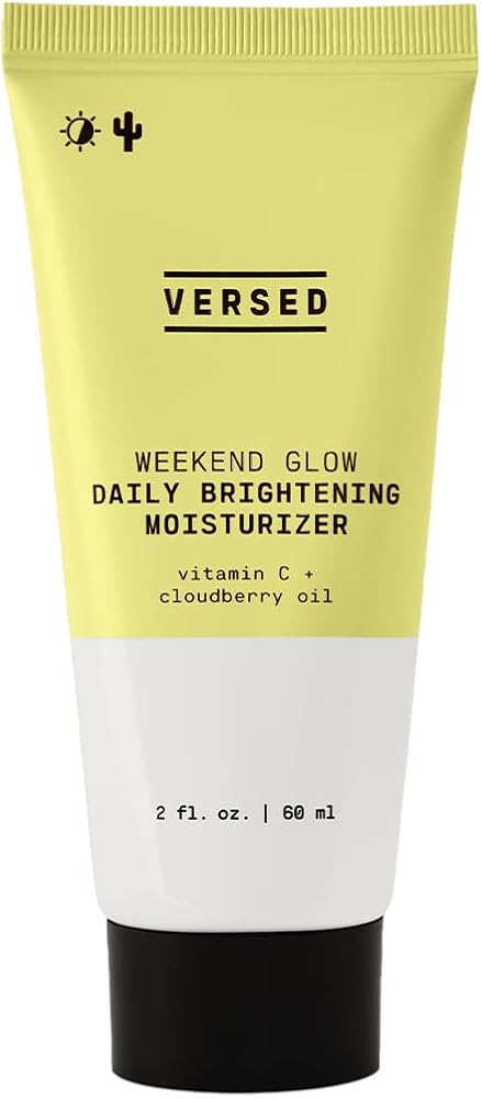 Versed Weekend Glow Daily Brightening Moisturizer - Vegan Lightweight Vitamin C Moisturizer with Cloudberry Seed Oil - Hydrating Face Moisturizer for Discoloration & Uneven Texture (2oz)