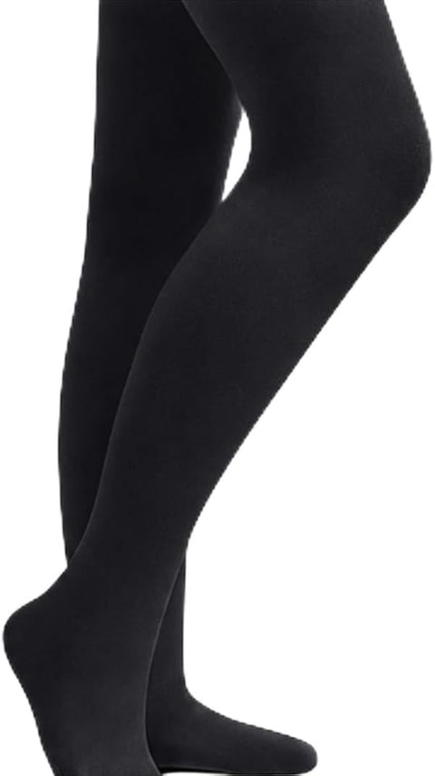 Moret Kids Girls' Ballet and Dance Single Pack Footed Tights - Ultra Soft Stretchy Opaque Nylon Spandex Tights for Gymnastics Recital and Studio, Black, Large