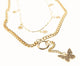 Exquisite Gold Layered 2 Row Butterfly Flower Necklace for Women by Charming Charlie