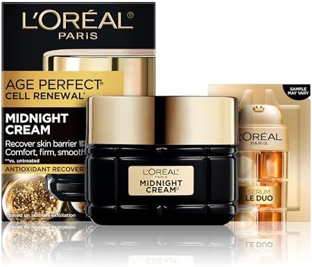 L'Oreal Paris Age Perfect Anti-Aging Midnight Cream 1.7 Oz + Serum Sample - Personal Care