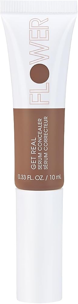 FLOWER BEAUTY By Drew Barrymore Get Real Serum Concealer - Brightens Skin + Blurs Blemishes - Hydrating Serum- Almond