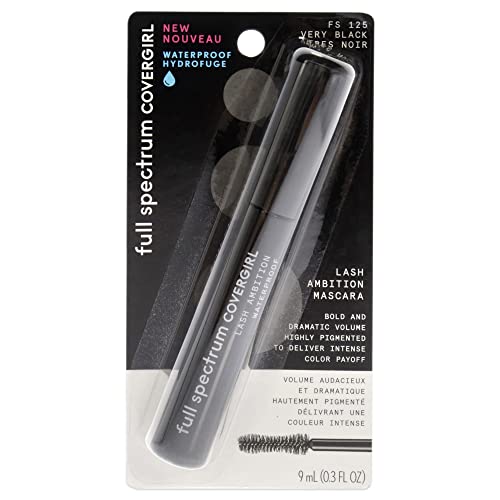 COVERGIRL Full Spectrum Lash Ambition Waterproof Mascara, Very Black, 0.3 Fluid Ounce