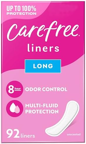 4546438 Carefree Panty Liners for Women, Long, Unwrapped, Unscented, 92 Ct - Personal Care