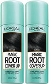L'Oreal Paris Magic Root Cover Up Gray Hair Spray, 100% Gray Hair Coverage with Buildable, Lightweight, Transfer-Resistant, and Temporary Formula, Ammonia-Free, Black, 2 oz (2 Count)