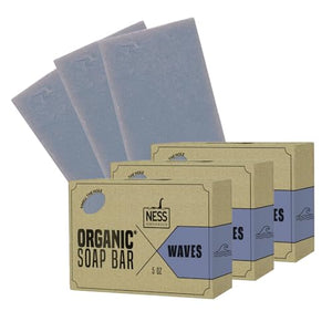 Ness Mens Soap Bar - Waves Scent - Natural Soap For Men - Mens Bar Soap With Organic Ingredients & Essential Oils - Moisturizing Bar Soap - Handmade In The USA, Cruelty Free, Vegan