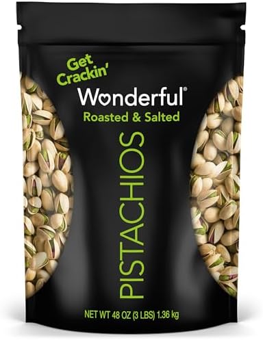 Wonderful Pistachios In Shell, Roasted & Salted Nuts, 48 Ounce Resealable Bag, Protein Snacks, Bulk Snacks, Healthy Snacks for Adults - Personal Care