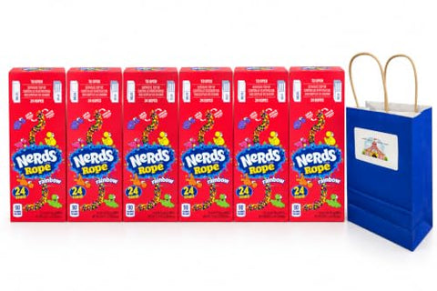 Big TOP DEALS USA Nerds Rope Rainbow Candy, 6 Boxes, 144 Individually Wrapped Ropes Each, Sweet Crunchy Nerds Candy, Soft Chewy Center, Bulk Party Candy