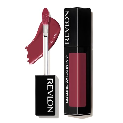 Revlon Liquid Lipstick, Face Makeup, ColorStay Satin Ink, Longwear Rich Lip Colors, Formulated with Black Currant Seed Oil, 005 Silky Sienna, 0.17 Fl Oz