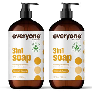 Everyone 3-in-1 Soap Body Wash Bubble Bath Shampoo Coconut Lemon 32oz - Personal Care