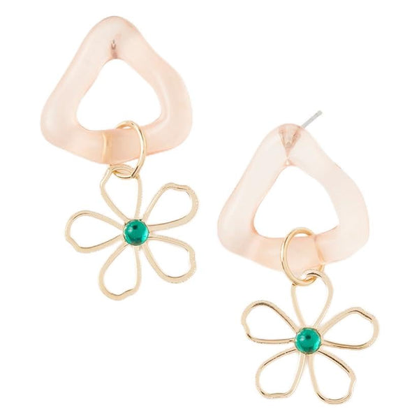 Charming Charlie Gold Open Flower Earrings One Size