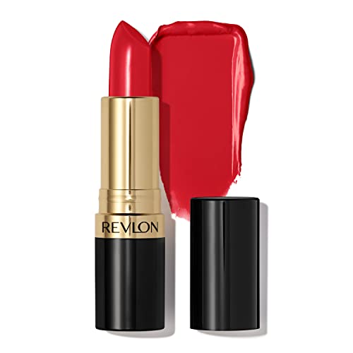 Revlon Lipstick, Super Lustrous Lipstick, Creamy Formula For Soft, Fuller-Looking Lips, Moisturized Feel, Certainly Red (740), 0.15 oz