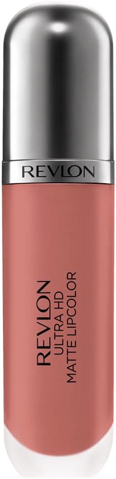 Revlon Ultra HD Matte Lipcolor, Velvety Lightweight Matte Liquid Lipstick In Nude / Brown, Forever (645), 0.2 oz