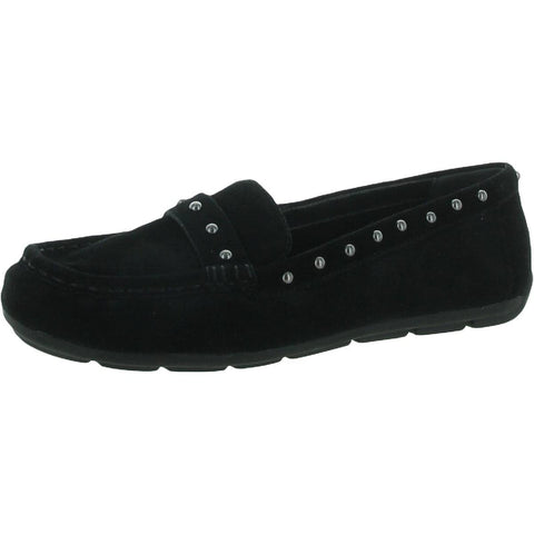 Anne Klein Women's OFEENA Moccasin, Black, Size 10 - Comfortable Slip-On with Metal Hardware