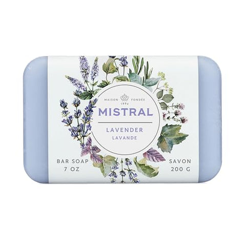 Mistral Lavender Classic French Bar Soap for Women & Men, 2 x 7 oz - Personal Care
