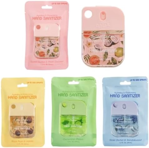 Wish Hydrating Hand Sanitizer, 1.2 fl oz Black Plum vanilla, Violet orchid sandalwood, Sweet Guava Fresh Coconut, Hydrating and Moisturizing, Bag