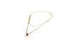 Charming Charlie 2-Layered Gold-Plated Necklace - Chain Link and Curb Chain with Rainbow Pendant - Women's Simply Radiant Layered Necklace for Everyday Elegance.