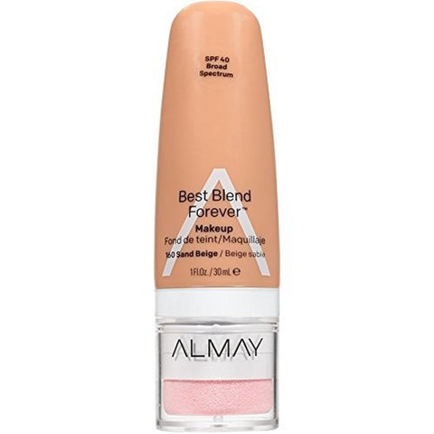Almay Best Blend Forever Foundation, Sand Beige, ., SPF 40 Broad Spectrum (1 Fl. Oz)