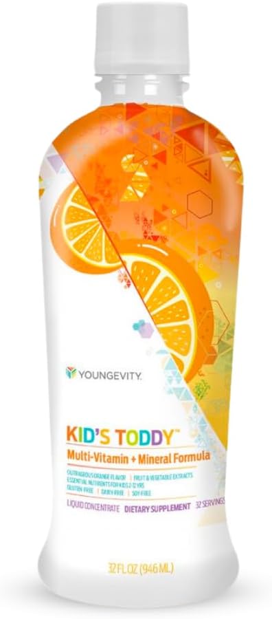 Youngevity Kid's Toddy Liquid Multivitamin for Kids Age 2+, Orange, 32 Oz