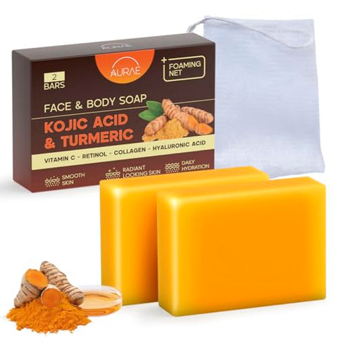 Kojic Acid and Turmeric Soap for Dark Spots, Skin Brightening, Retinol - Personal Care
