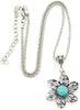 BIG TOP DEALS USA Elegant Silver Blue Stone Turquoise Hollow Flower Earring Necklace Set – - Image 3