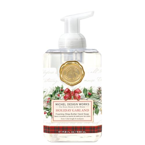 Michel Design Works Foaming Hand Soap, Holiday Garland, Square Container with Pump - Personal Care