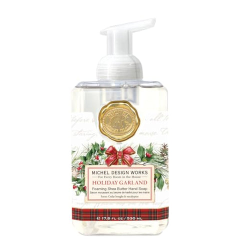 Michel Design Works Foaming Hand Soap, Holiday Garland, Square Container with Pump - Personal Care