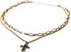Charming Charlie 2-Layered Cross Pendant Gold Plated Necklace: Elegant and Meaningful Necklace for Women - A Testament to Faithful Fashion and Versatile Style.