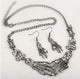 Big Top Deals Halloween Necklace & Earring Set Costume Party Masquerade Dress Up Unisex Design, Silver