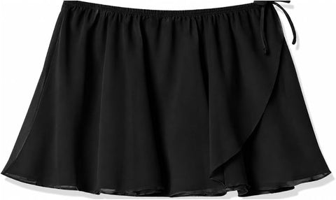 Moret Kids Girls' Ballet and Dance Chiffon Wrap Skirt - Lightweight Pull-On Practice Recital Tutu Skirt Activewear for Toddler and Little Kids, Black, X-Small