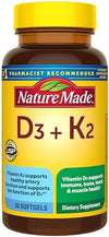 Nature Made Vitamin D3 K2 Supplement, 30 Softgels