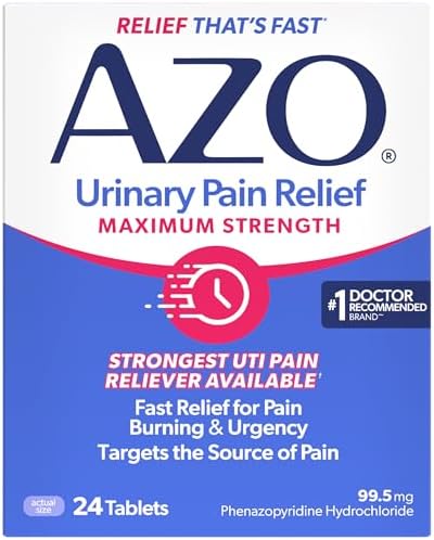 AZO Urinary Pain Relief Maximum Strength, Fast Relief of UTI Pain, 24 Count