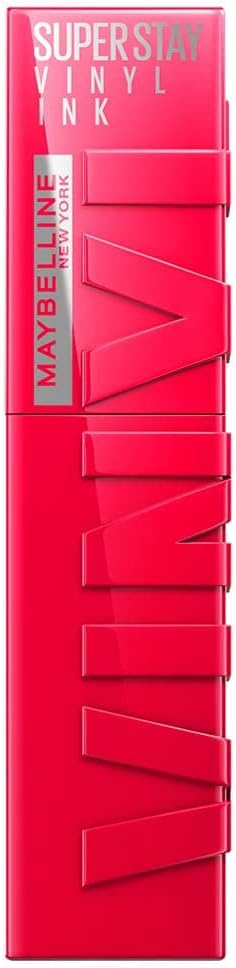 Maybelline New York Super Stay Vinyl Ink Longwear No-Budge Liquid Lipcolor Makeup, Highly Pigmented Color and Instant Shine, Capricious, Raspberry Pink Lipstick, 0.14 fl oz, 1 Count