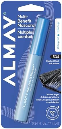 Almay Multi-Benefit Mascara, 504 Black Waterproof, 1 Pack