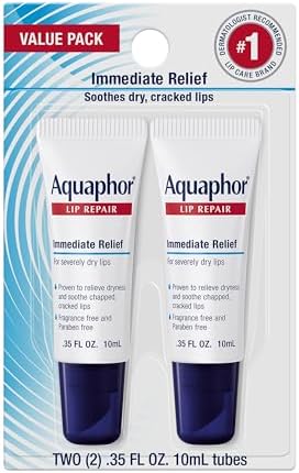 Aquaphor Lip Repair Ointment, Value Pack, 2 x 0.35 FL OZ