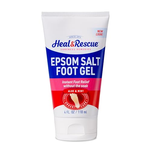 Heal&Rescue Epsom Salt Foot Gel, 4 Ounce, Soothing Relief for Painful, Tired, Aching Feet, Ditch the Foot Bath for Instant Relief - Personal Care