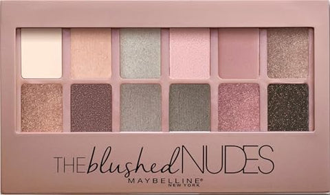 Maybelline The Blushed Nudes Eyeshadow Palette Makeup, 12 Pigmented Matte & Shimmer Shades, Blendable Powder, 1 Count
