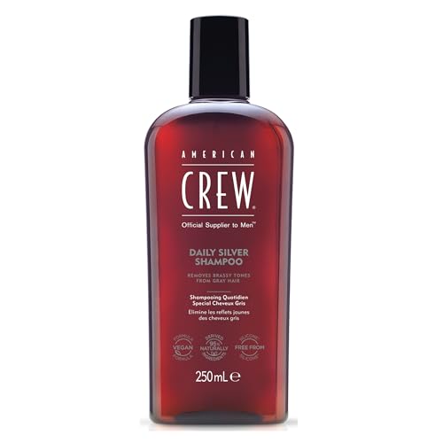 American Crew Men's Shampoo, Daily Silver, Removes Brassy Tones, Naturally Derived, Vegan Formula, 8.4 Fl Oz - Personal Care